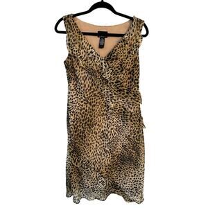 Vintage Scarlett Leopard Print Ruffle Slip Dress – Size 10
